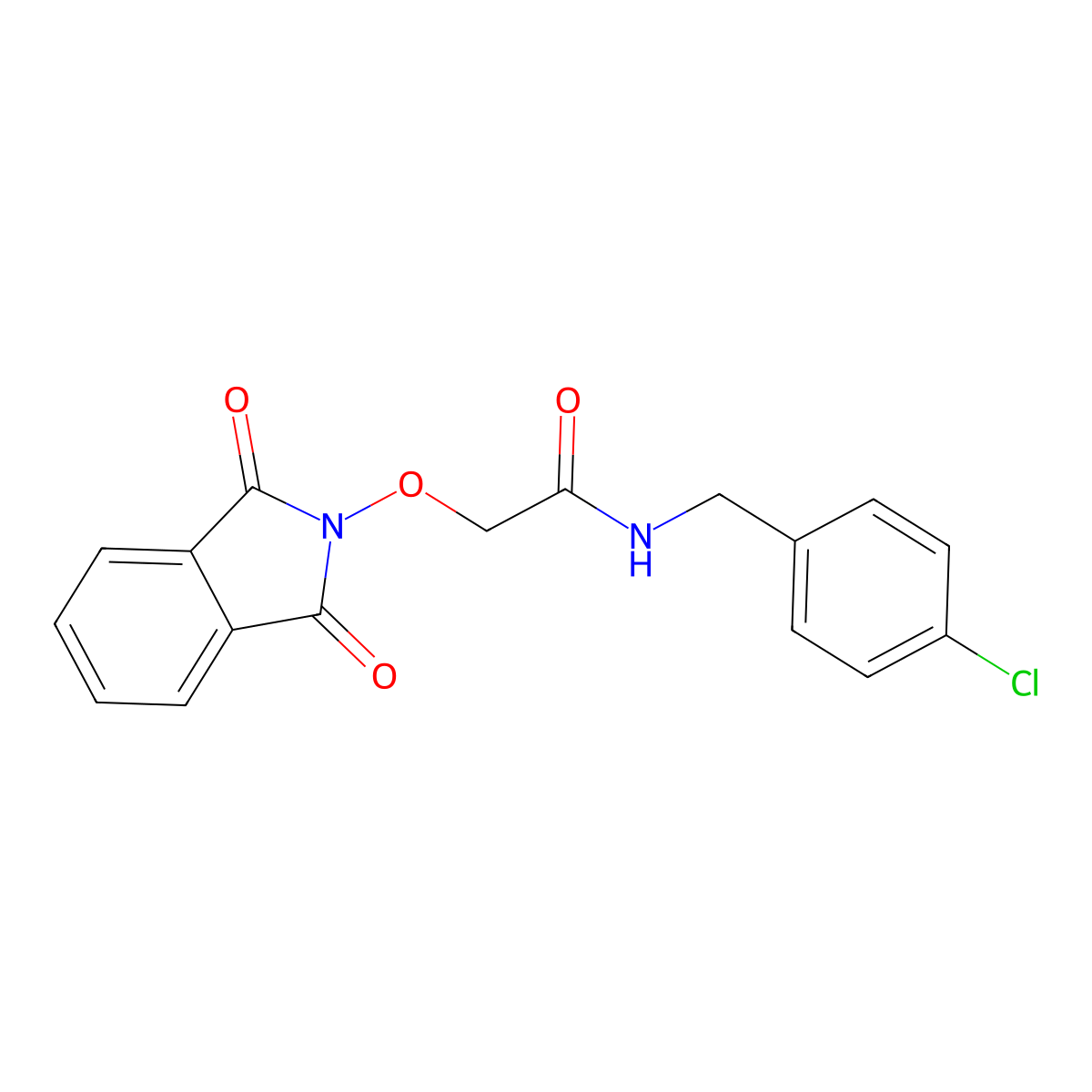N-(4-chlorobenzyl)-2-[(1,3-dioxo-1,3-dihydro-2H-isoindol-2-yl)oxy]acetamide molecular structure, CAS 339105-85-0