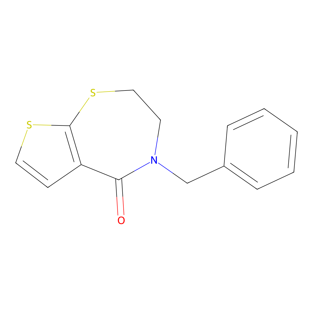 4-benzyl-3,4-dihydrothieno[3,2-f][1,4]thiazepin-5(2H)-one molecular structure, CAS 339105-89-4