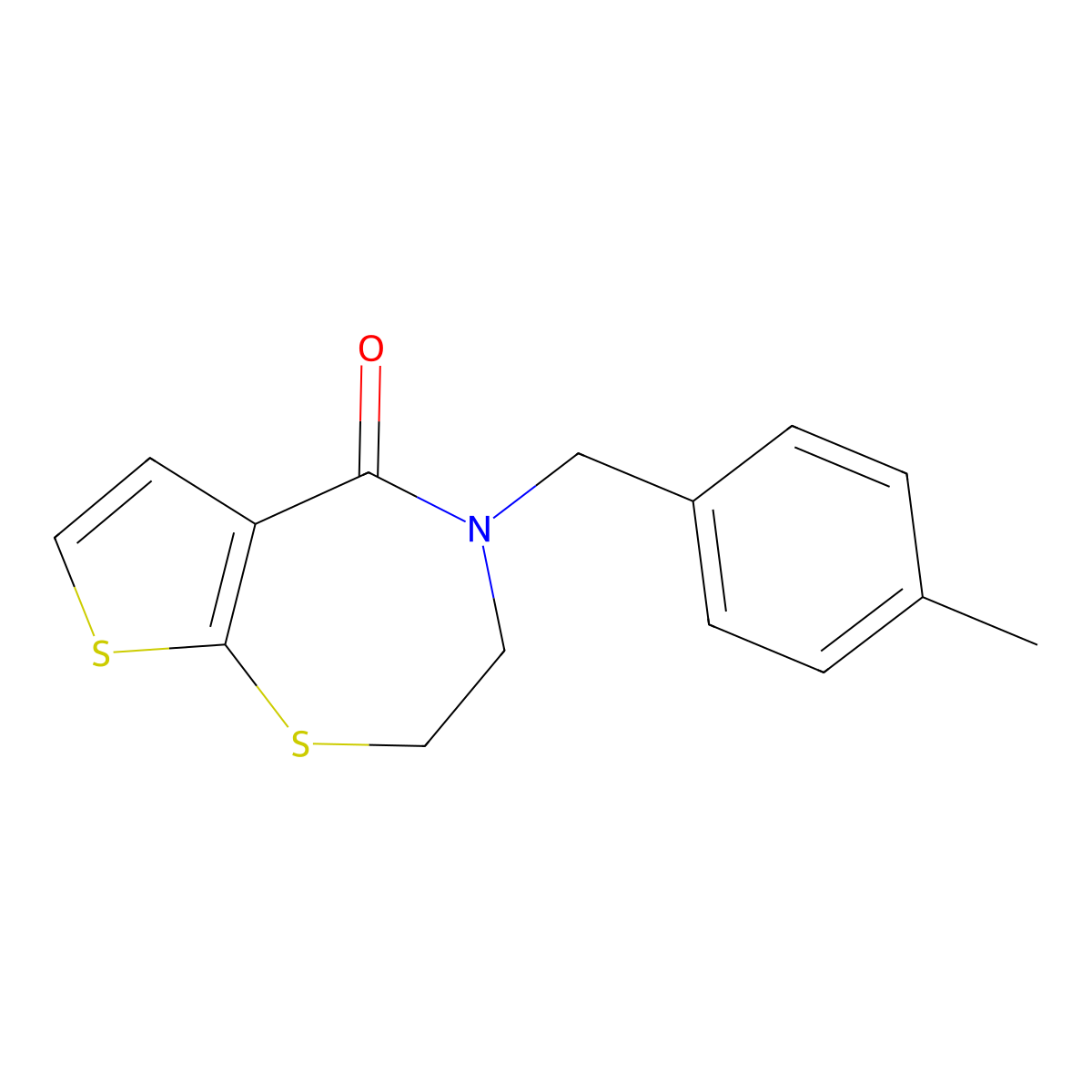 4-(4-methylbenzyl)-3,4-dihydrothieno[3,2-f][1,4]thiazepin-5(2H)-one molecular structure, CAS 339105-93-0