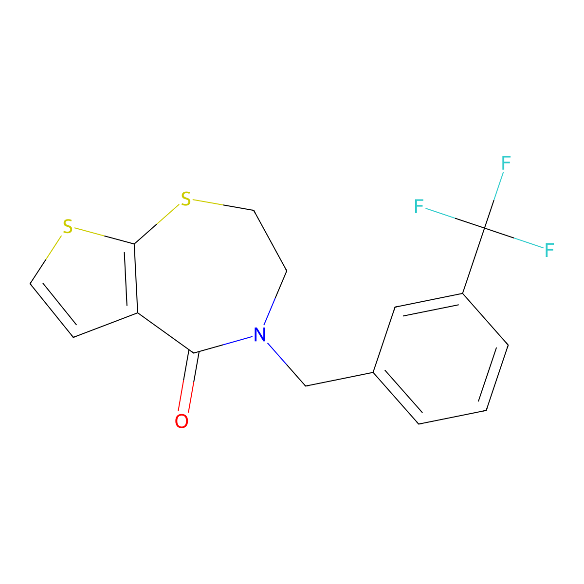 4-[3-(trifluoromethyl)benzyl]-3,4-dihydrothieno[3,2-f][1,4]thiazepin-5(2H)-one molecular structure, CAS 339105-95-2