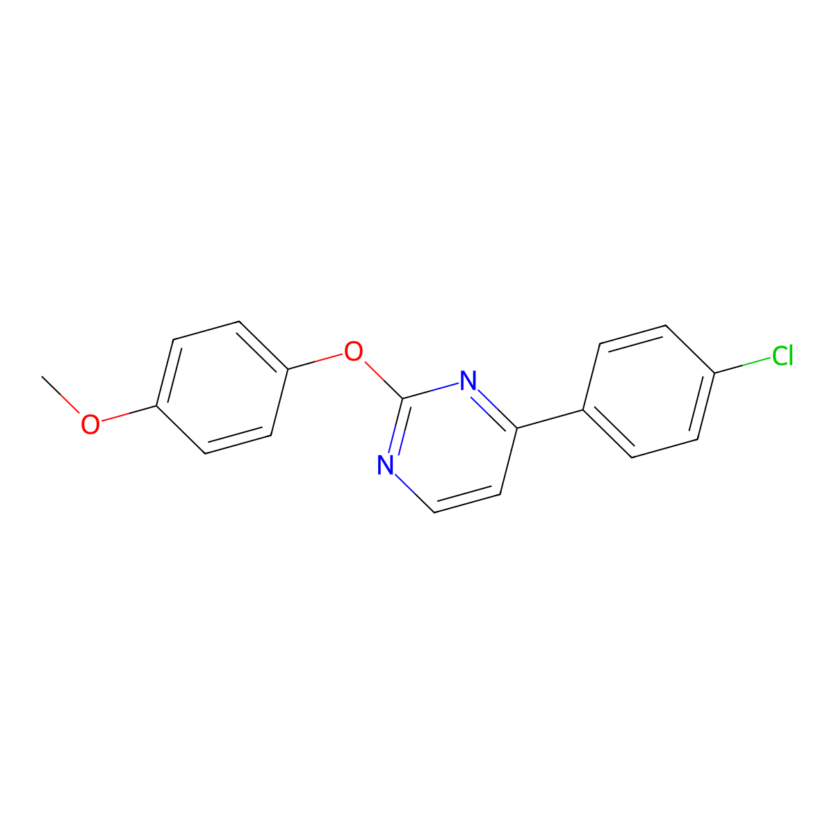 4-(4-Chlorophenyl)-2-(4-methoxyphenoxy)pyrimidine molecular structure, CAS 339106-11-5