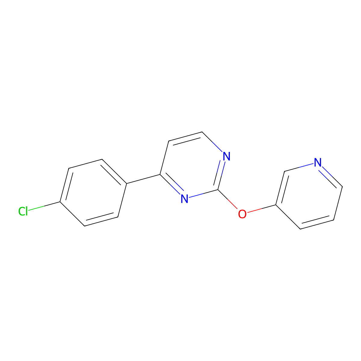 4-(4-Chlorophenyl)-2-(3-pyridinyloxy)pyrimidine molecular structure, CAS 339106-13-7