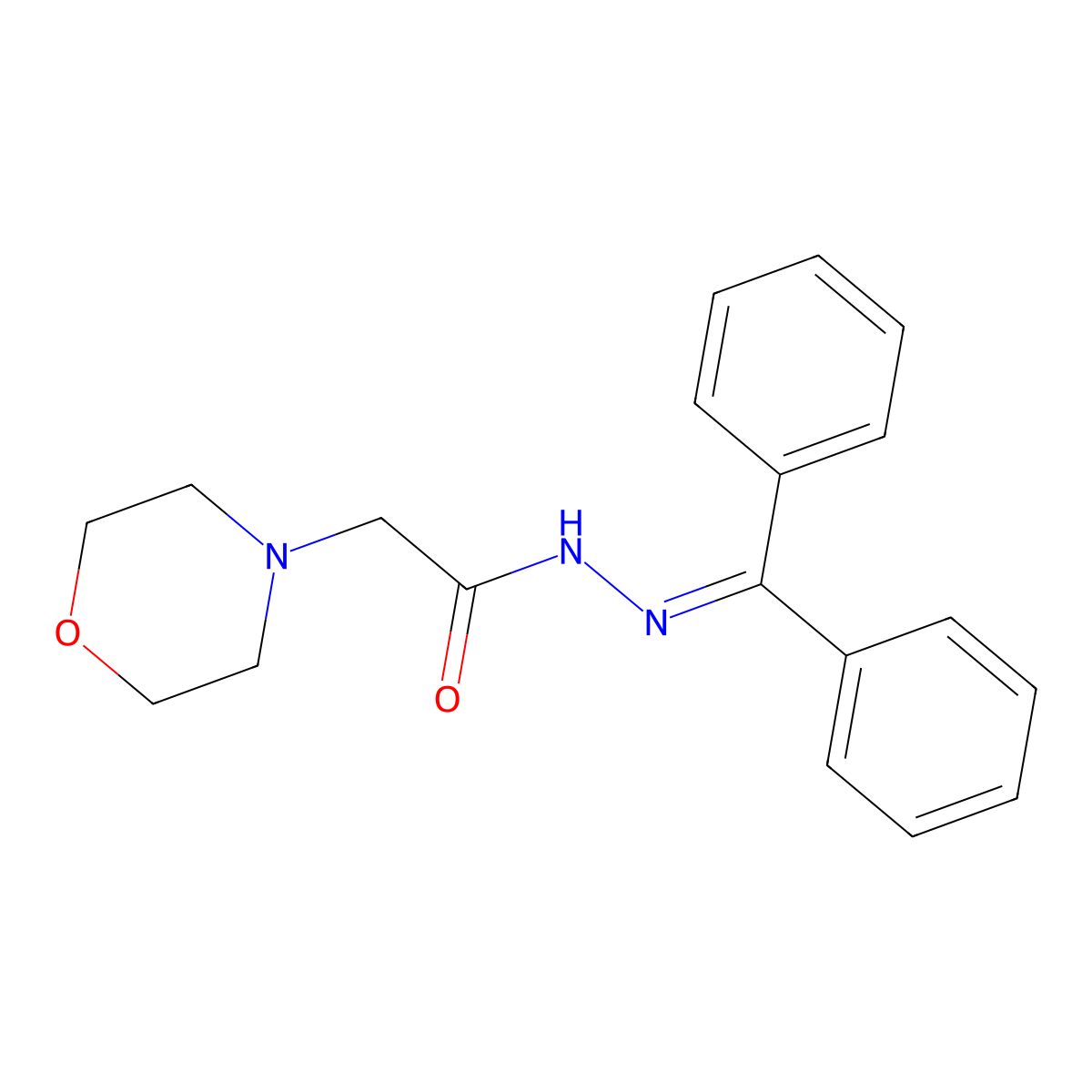N'-(diphenylmethylene)-2-morpholinoacetohydrazide molecular structure, CAS 339106-17-1