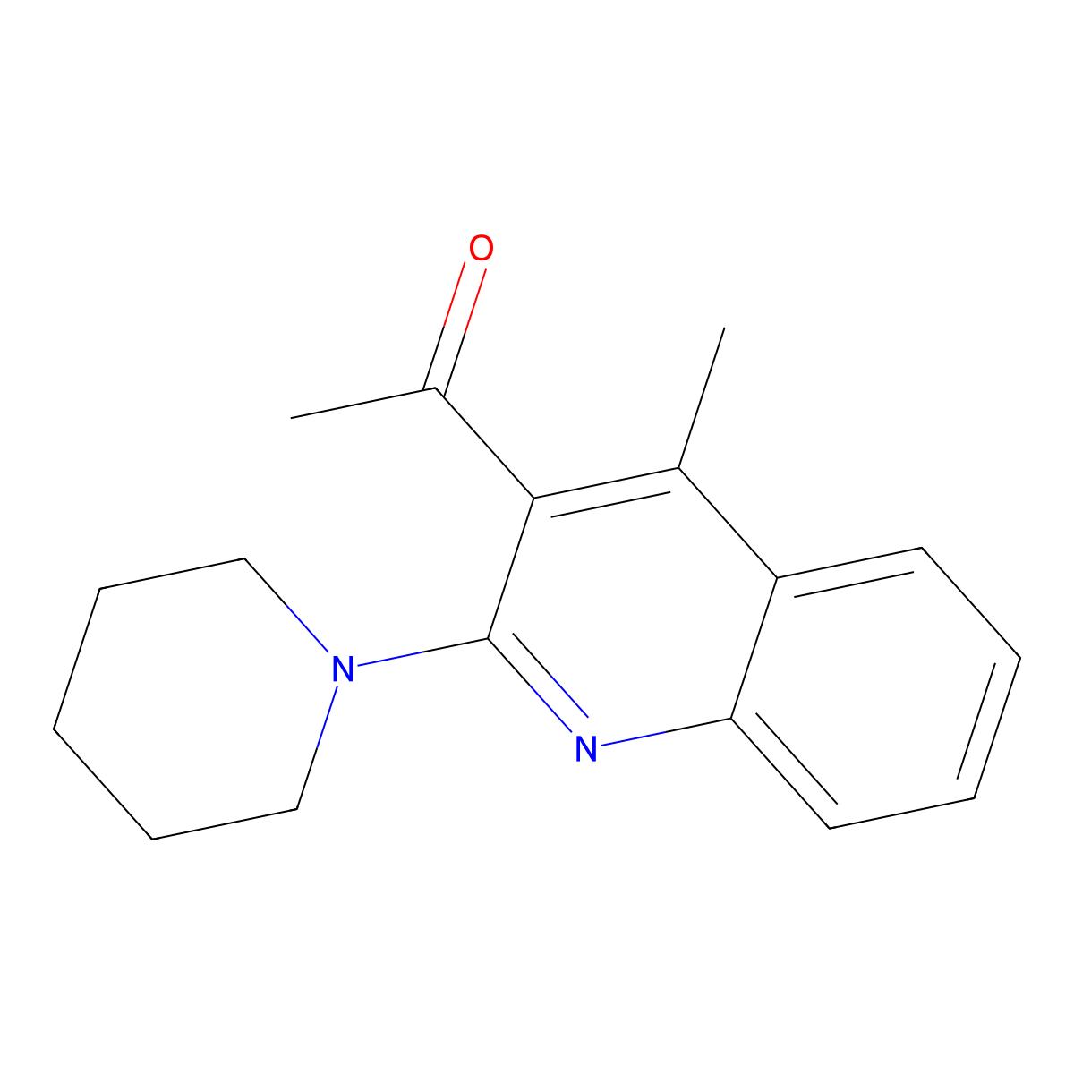1-(4-Methyl-2-piperidino-3-quinolinyl)-1-ethanone molecular structure, CAS 339106-19-3