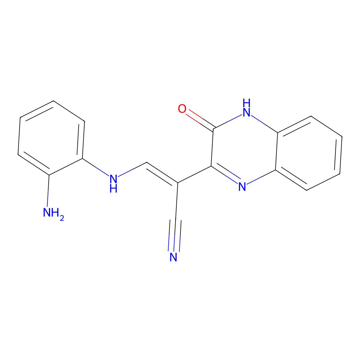 (Z)-3-(2-aminoanilino)-2-(3-oxo-4H-quinoxalin-2-yl)prop-2-enenitrile molecular structure, CAS 339106-24-0