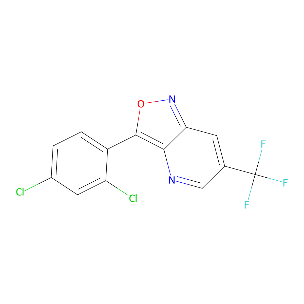 3-(2,4-Dichlorophenyl)-6-(trifluoromethyl)-[1,2]oxazolo[4,3-b]pyridine molecular structure, CAS 339106-30-8