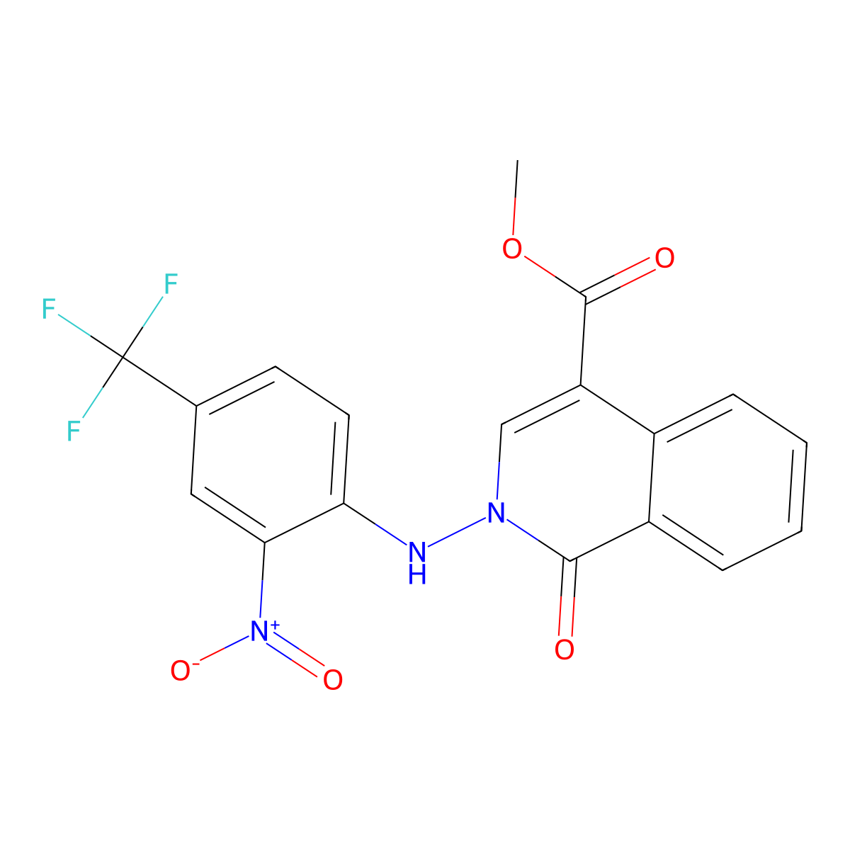 Methyl 2-[2-nitro-4-(trifluoromethyl)anilino]-1-oxo-1,2-dihydro-4-isoquinolinecarboxylate molecular structure, CAS 339106-36-4