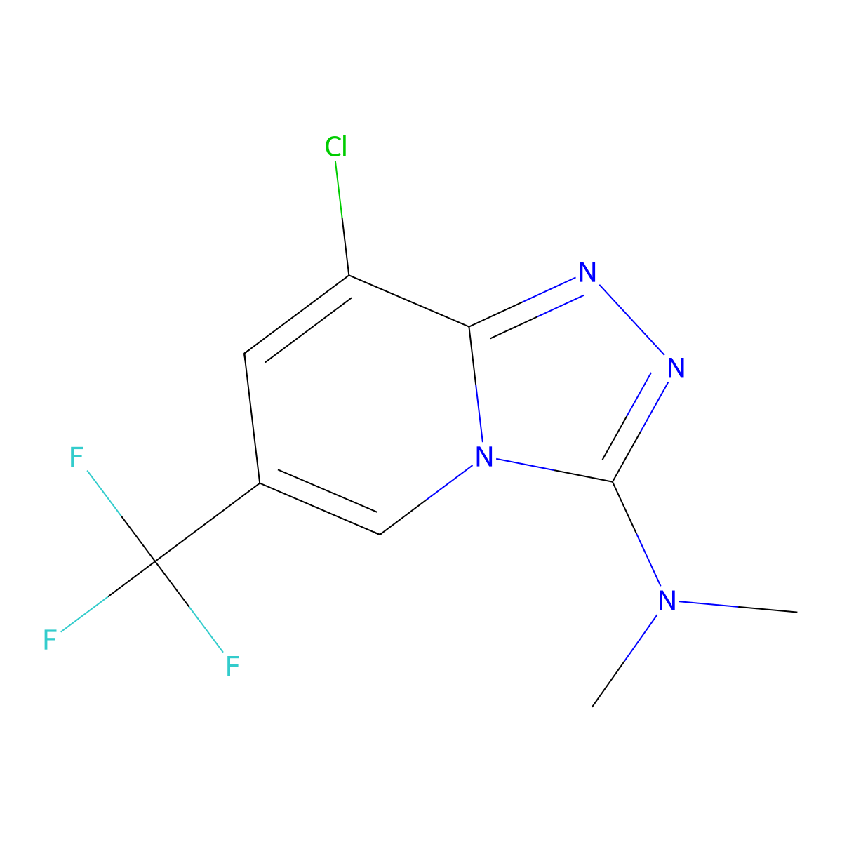 8-chloro-N,N-dimethyl-6-(trifluoromethyl)-[1,2,4]triazolo[4,3-a]pyridin-3-amine molecular structure, CAS 339106-46-6