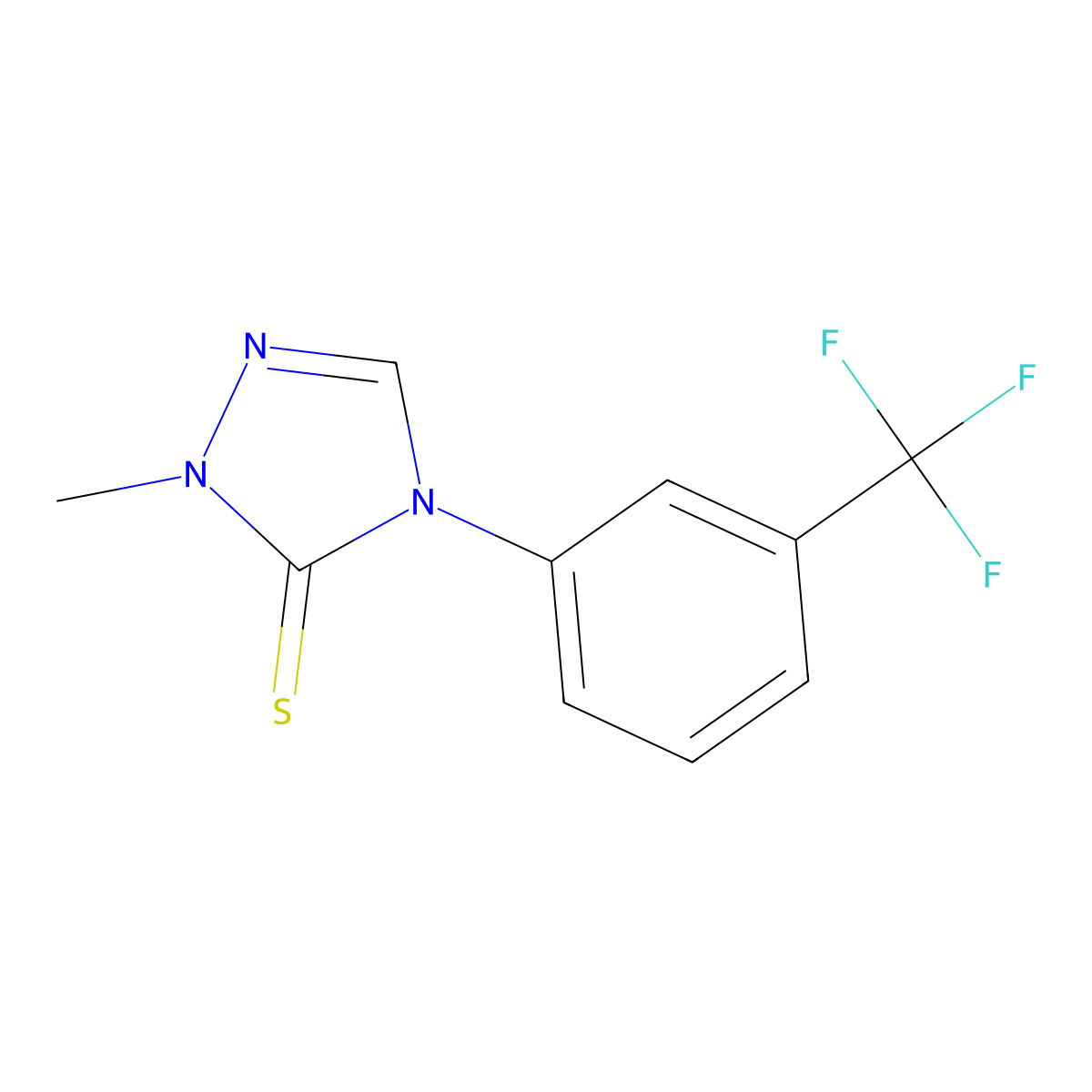 2-methyl-4-[3-(trifluoromethyl)phenyl]-2,4-dihydro-3H-1,2,4-triazole-3-thione molecular structure, CAS 339106-47-7