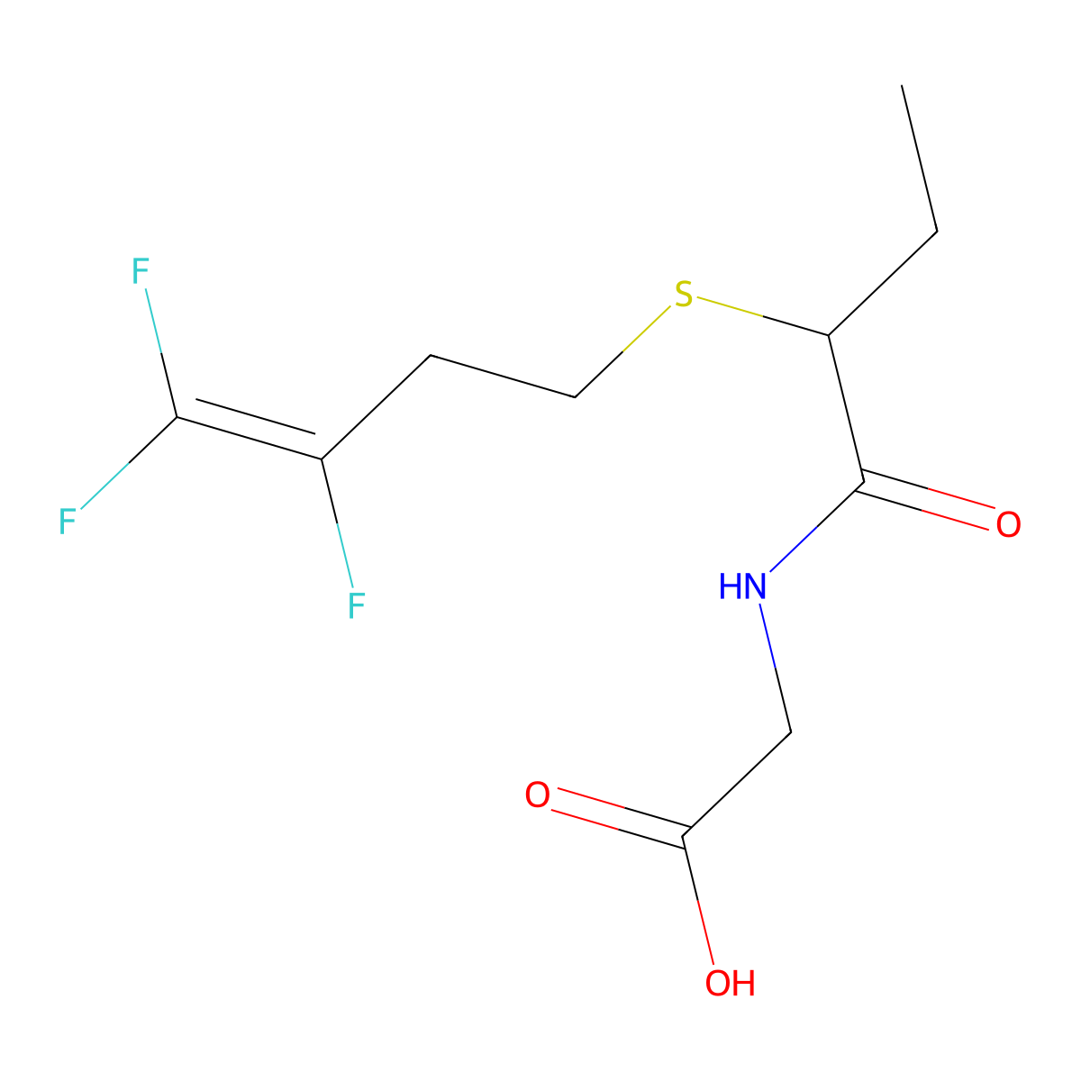 2-({2-[(3,4,4-Trifluoro-3-butenyl)sulfanyl]butanoyl}amino)acetic acid molecular structure, CAS 339106-53-5