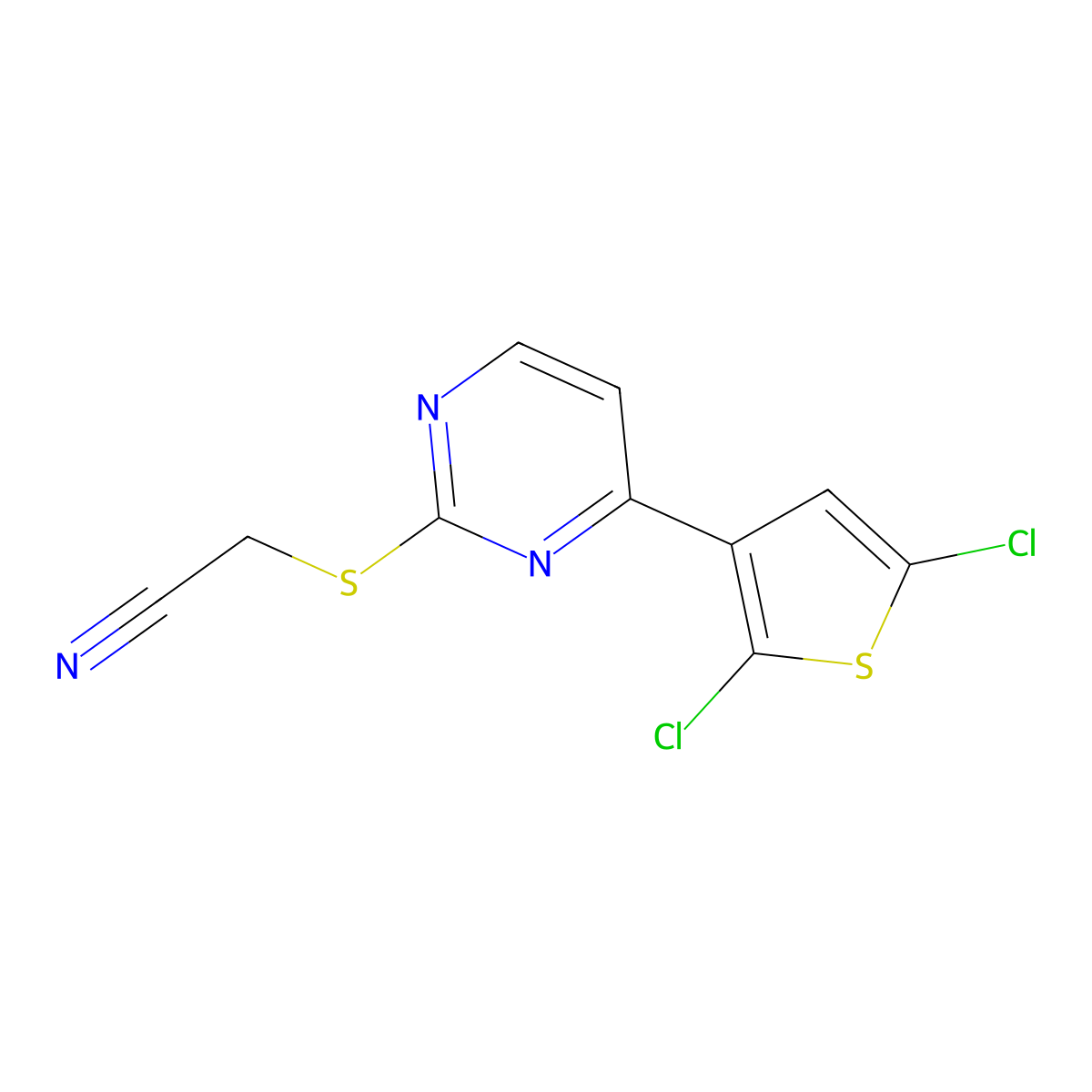 2-{[4-(2,5-Dichloro-3-thienyl)-2-pyrimidinyl]sulfanyl}acetonitrile molecular structure, CAS 339106-55-7