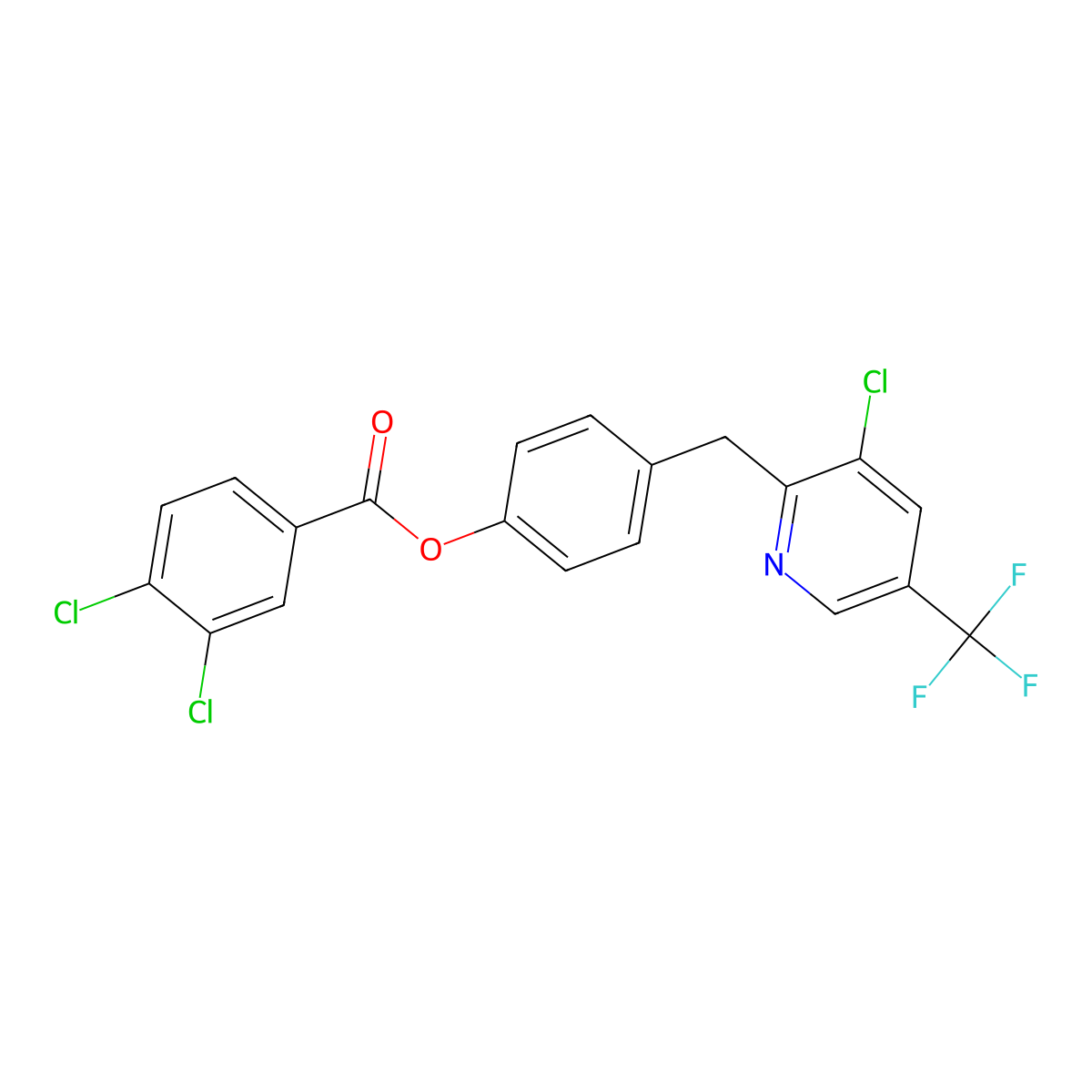 [4-[[3-Chloro-5-(trifluoromethyl)pyridin-2-yl]methyl]phenyl] 3,4-dichlorobenzoate molecular structure, CAS 339106-57-9