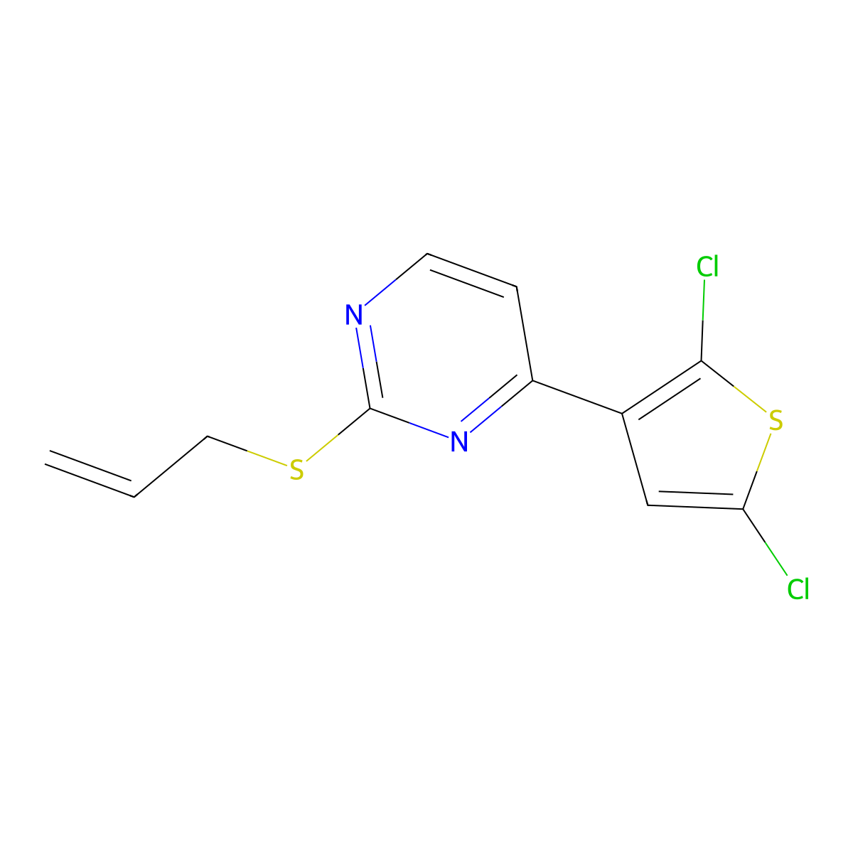 2-(Allylsulfanyl)-4-(2,5-dichloro-3-thienyl)pyrimidine molecular structure, CAS 339106-59-1