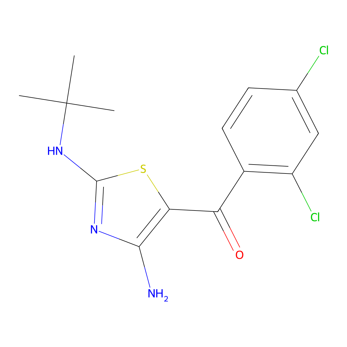 [4-Amino-2-(tert-butylamino)-1,3-thiazol-5-yl](2,4-dichlorophenyl)methanone molecular structure, CAS 339106-66-0