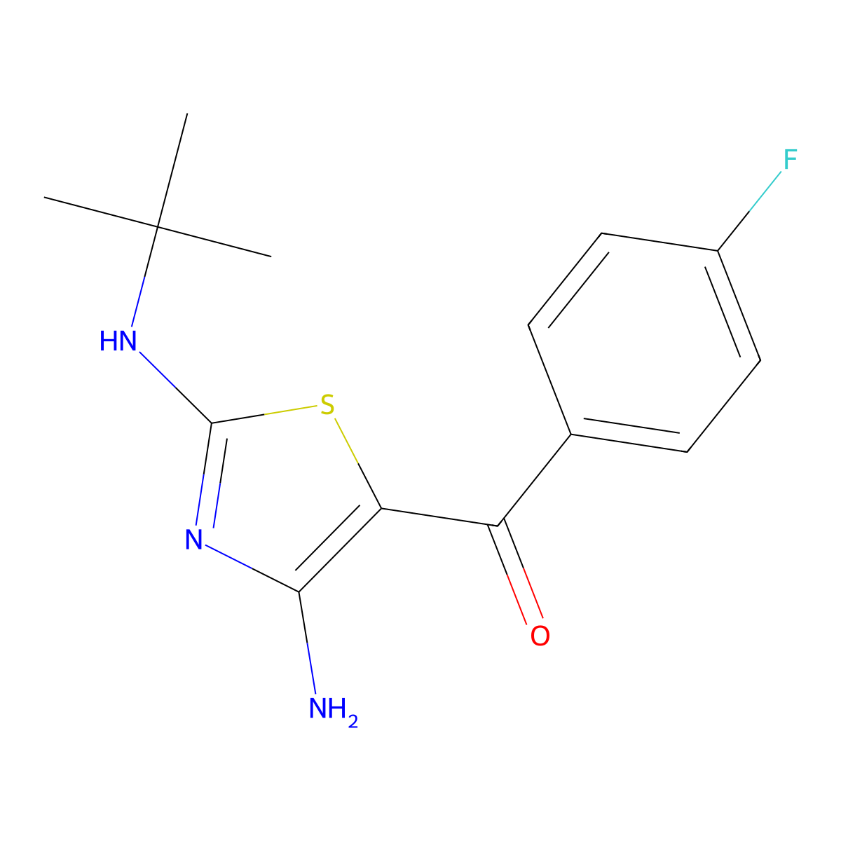 [4-Amino-2-(tert-butylamino)-1,3-thiazol-5-yl](4-fluorophenyl)methanone molecular structure, CAS 339106-68-2