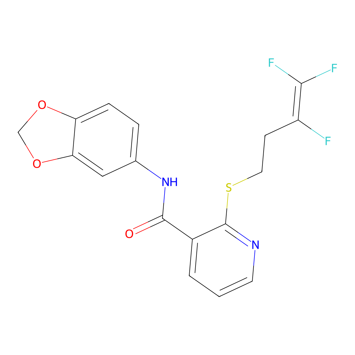 N-(1,3-benzodioxol-5-yl)-2-[(3,4,4-trifluoro-3-butenyl)sulfanyl]nicotinamide molecular structure, CAS 339106-80-8