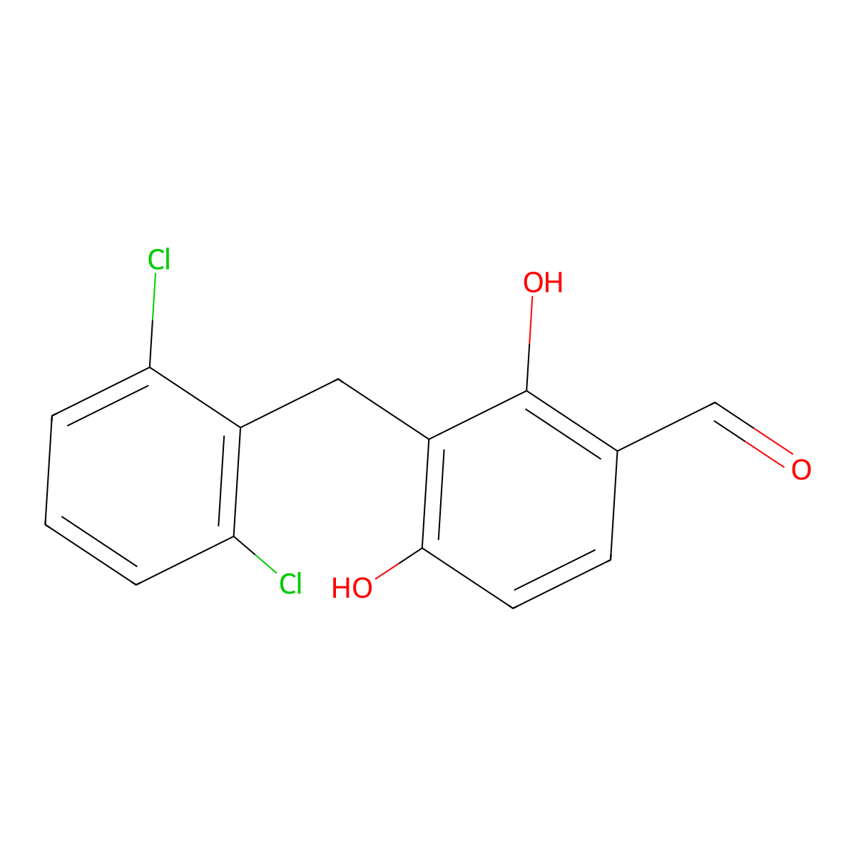 3-[(2,6-Dichlorophenyl)methyl]-2,4-dihydroxybenzaldehyde molecular structure, CAS 339106-82-0
