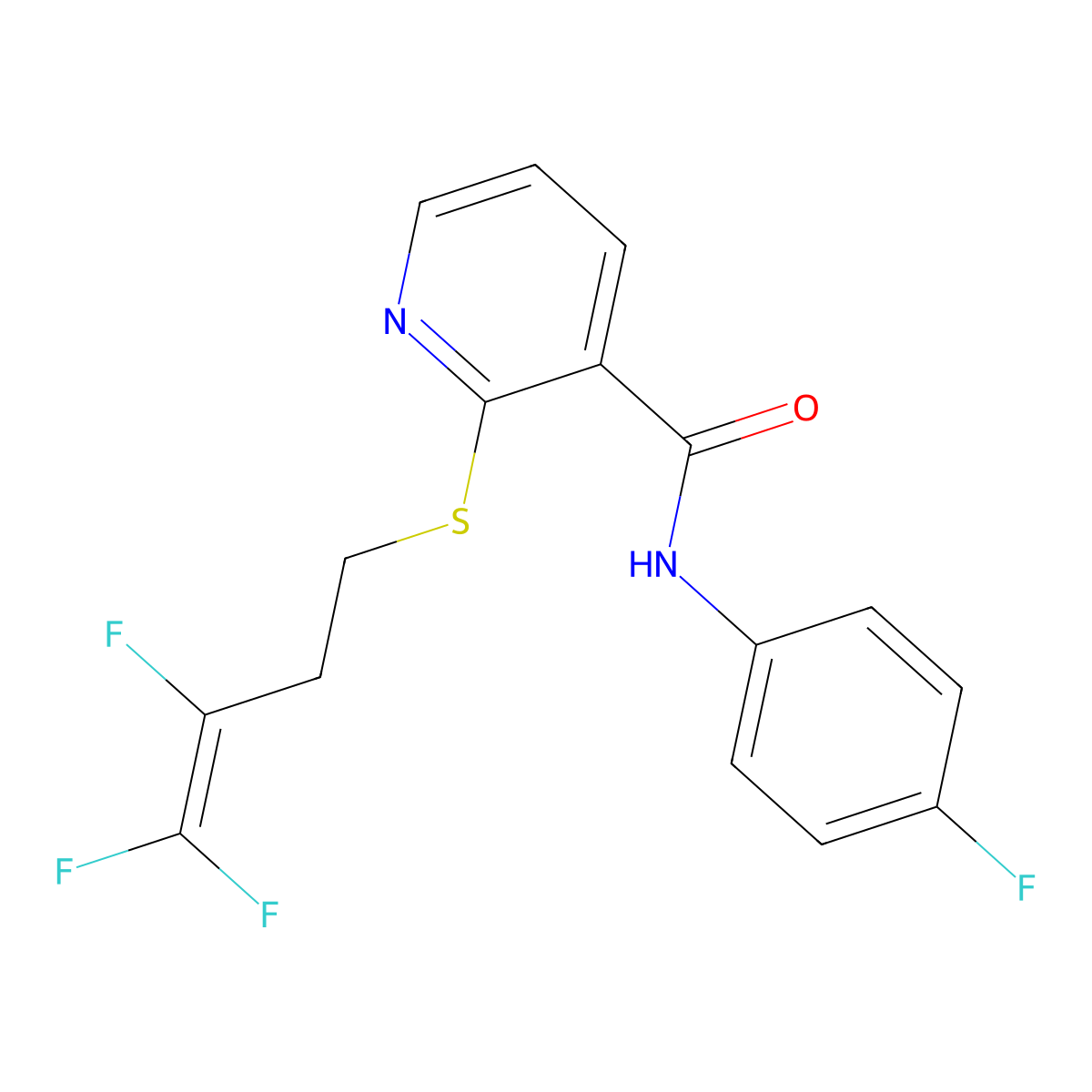 N-(4-fluorophenyl)-2-[(3,4,4-trifluoro-3-butenyl)sulfanyl]nicotinamide molecular structure, CAS 339106-84-2