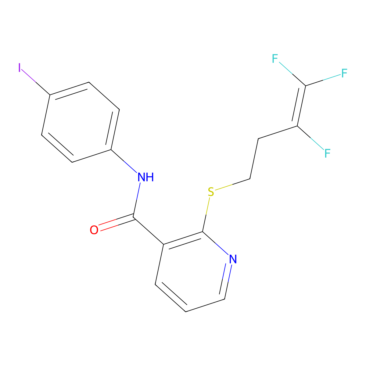 N-(4-iodophenyl)-2-[(3,4,4-trifluoro-3-butenyl)sulfanyl]nicotinamide molecular structure, CAS 339106-86-4