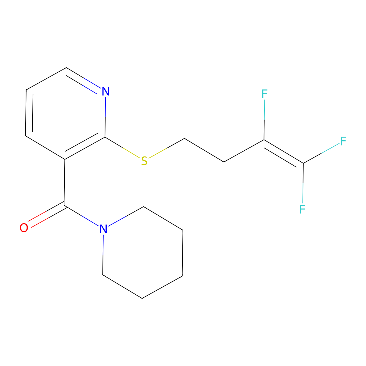 Piperidino{2-[(3,4,4-trifluoro-3-butenyl)sulfanyl]-3-pyridinyl}methanone molecular structure, CAS 339106-90-0