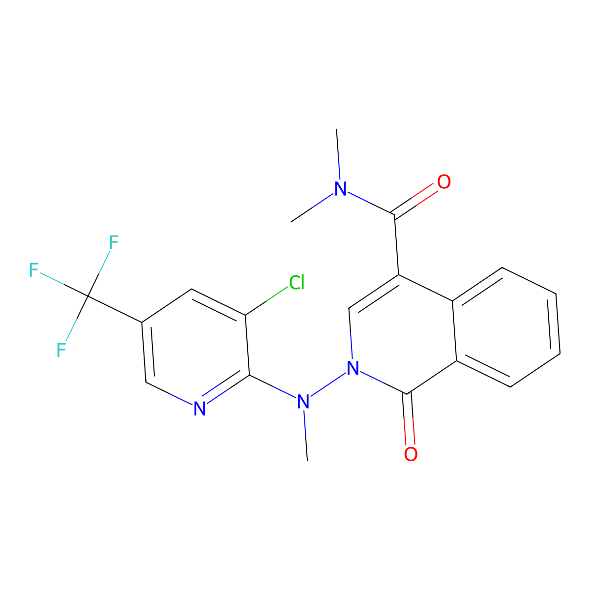 2-[[3-chloro-5-(trifluoromethyl)-2-pyridinyl](methyl)amino]-N,N-dimethyl-1-oxo-1,2-dihydro-4-isoquinolinecarboxamide molecular structure, CAS 339106-91-1