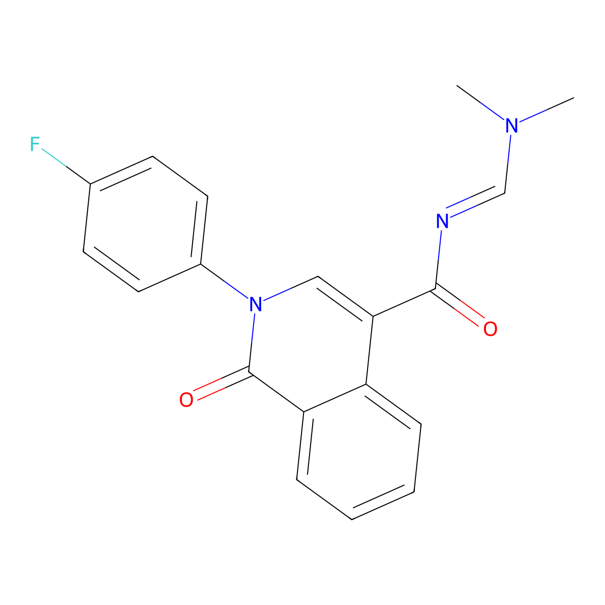 N-[(dimethylamino)methylene]-2-(4-fluorophenyl)-1-oxo-1,2-dihydro-4-isoquinolinecarboxamide molecular structure, CAS 339106-95-5