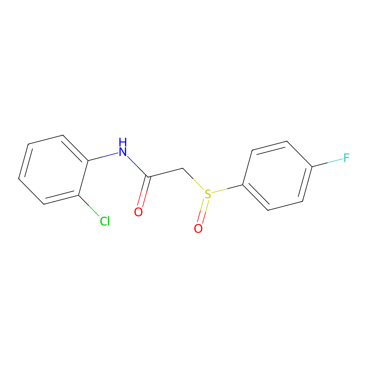 N-(2-chlorophenyl)-2-[(4-fluorophenyl)sulfinyl]acetamide molecular structure, CAS 339107-07-2