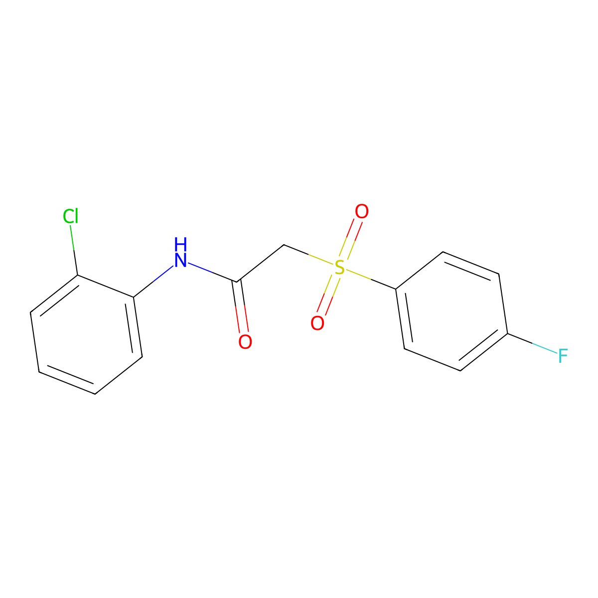 N-(2-chlorophenyl)-2-[(4-fluorophenyl)sulfonyl]acetamide molecular structure, CAS 339107-13-0