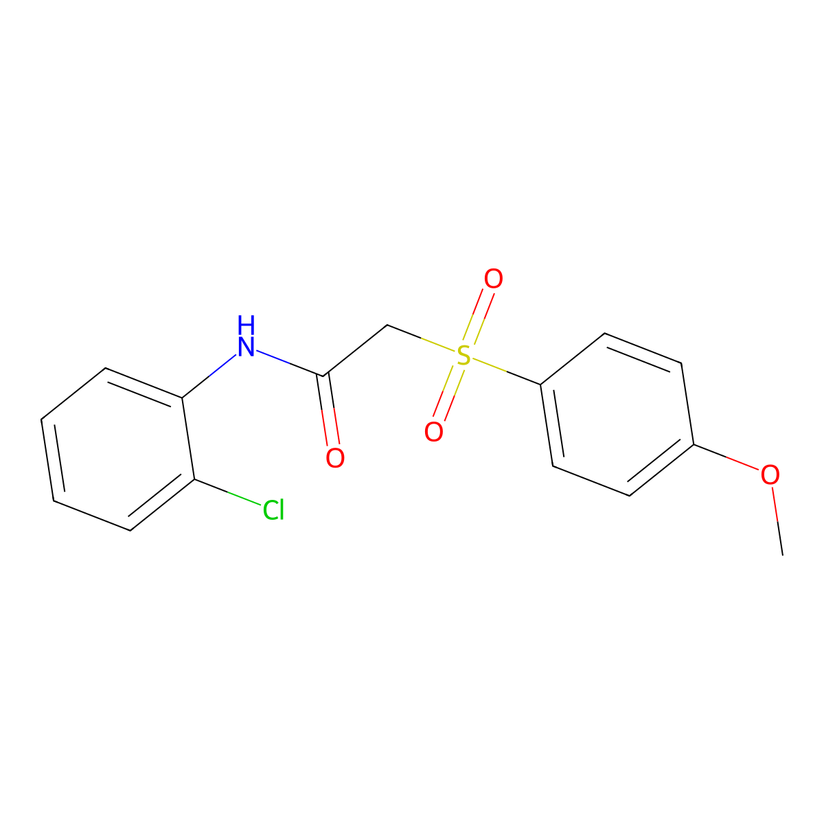 N-(2-chlorophenyl)-2-[(4-methoxyphenyl)sulfonyl]acetamide molecular structure, CAS 339107-15-2