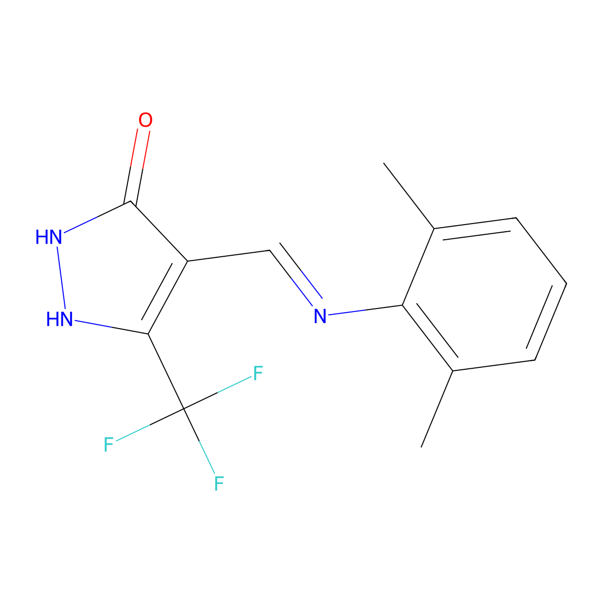 4-[(2,6-dimethylanilino)methylene]-5-(trifluoromethyl)-2,4-dihydro-3H-pyrazol-3-one molecular structure, CAS 339107-16-3