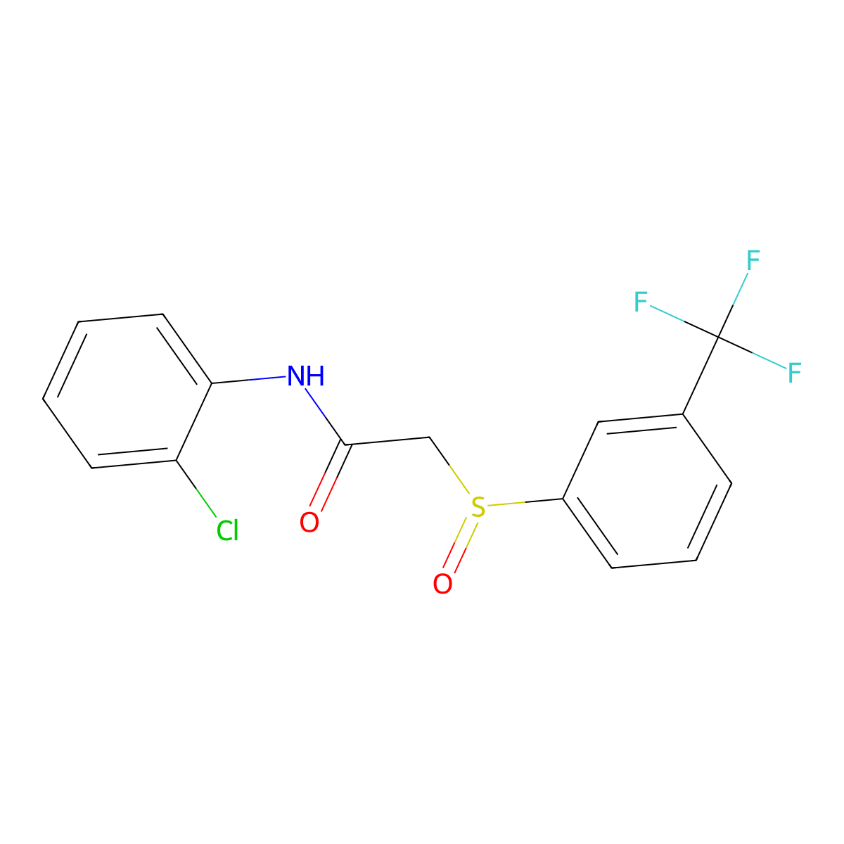 N-(2-chlorophenyl)-2-{[3-(trifluoromethyl)phenyl]sulfinyl}acetamide molecular structure, CAS 339107-19-6