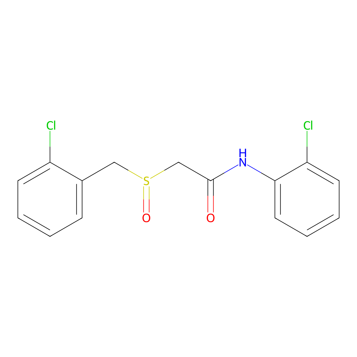 2-[(2-chlorobenzyl)sulfinyl]-N-(2-chlorophenyl)acetamide molecular structure, CAS 339107-21-0