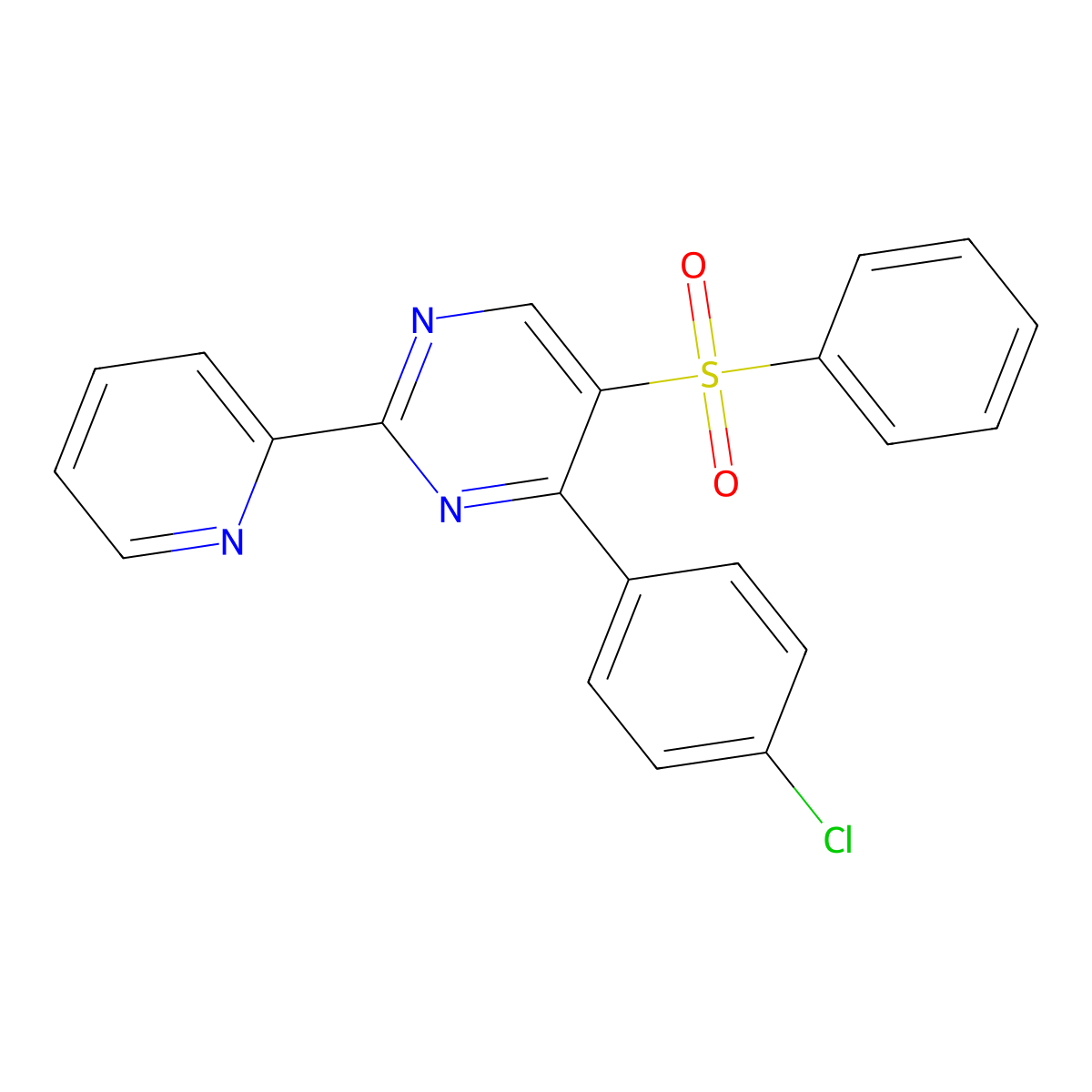 4-(4-Chlorophenyl)-5-(phenylsulfonyl)-2-(2-pyridinyl)pyrimidine molecular structure, CAS 339107-25-4