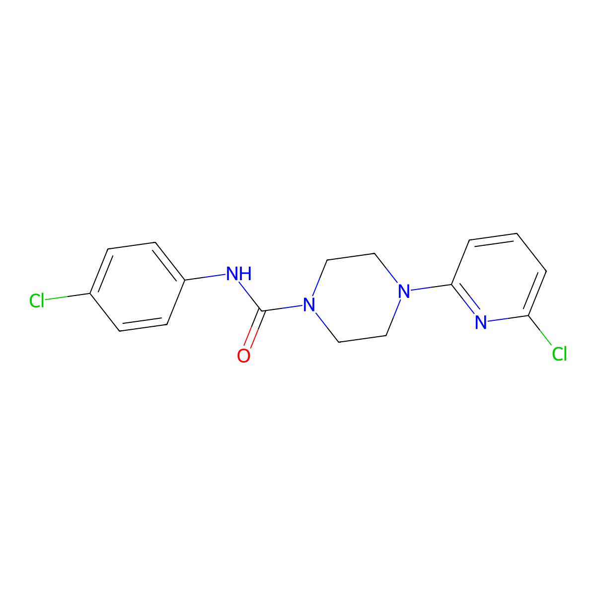 N-(4-chlorophenyl)-4-(6-chloro-2-pyridinyl)tetrahydro-1(2H)-pyrazinecarboxamide molecular structure, CAS 339107-26-5