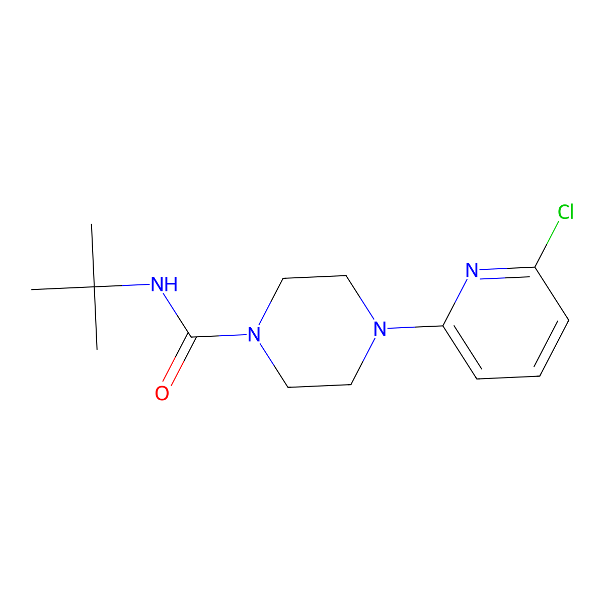 N-(tert-butyl)-4-(6-chloro-2-pyridinyl)tetrahydro-1(2H)-pyrazinecarboxamide molecular structure, CAS 339107-28-7
