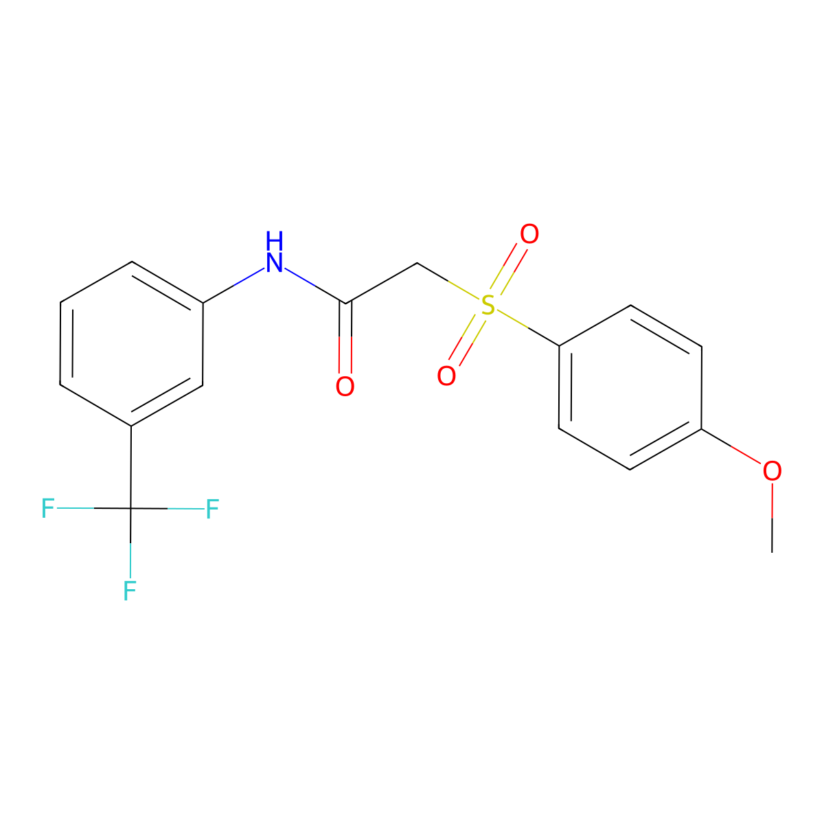 2-[(4-methoxyphenyl)sulfonyl]-N-[3-(trifluoromethyl)phenyl]acetamide molecular structure, CAS 339107-29-8