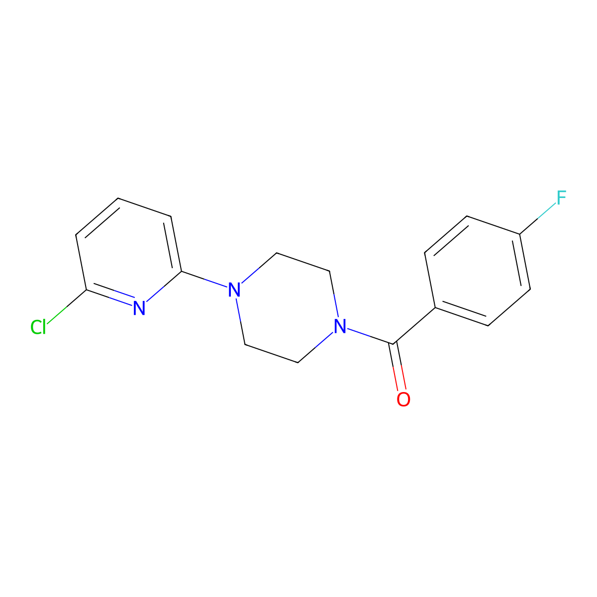[4-(6-Chloro-2-pyridinyl)piperazino](4-fluorophenyl)methanone molecular structure, CAS 339107-32-3