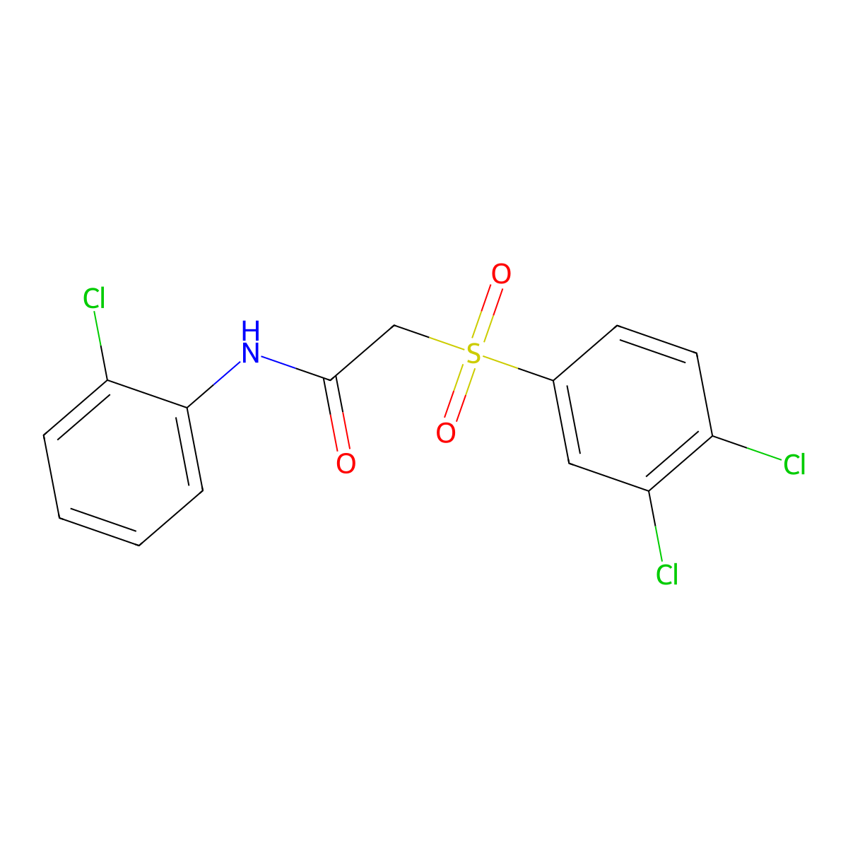 N-(2-chlorophenyl)-2-[(3,4-dichlorophenyl)sulfonyl]acetamide molecular structure, CAS 339107-33-4