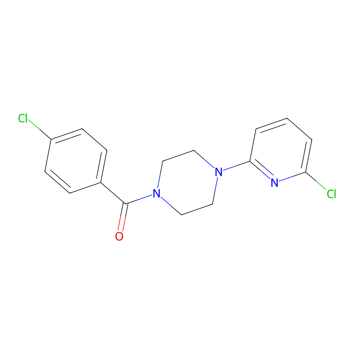 (4-Chlorophenyl)[4-(6-chloro-2-pyridinyl)piperazino]methanone molecular structure, CAS 339107-34-5