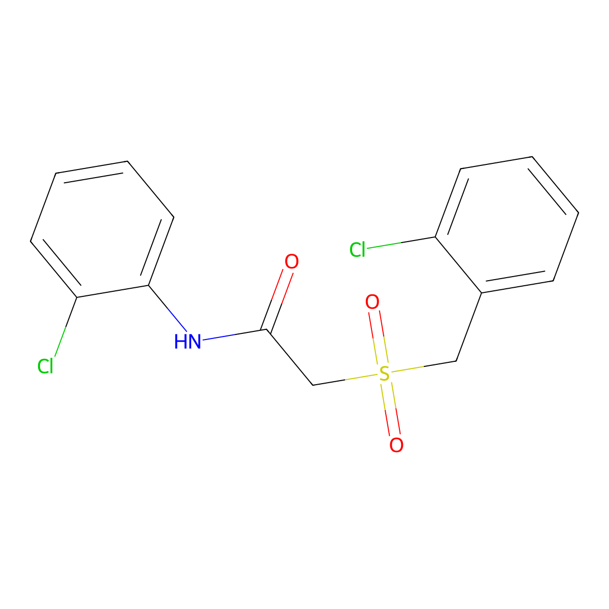 2-[(2-chlorobenzyl)sulfonyl]-N-(2-chlorophenyl)acetamide molecular structure, CAS 339107-36-7