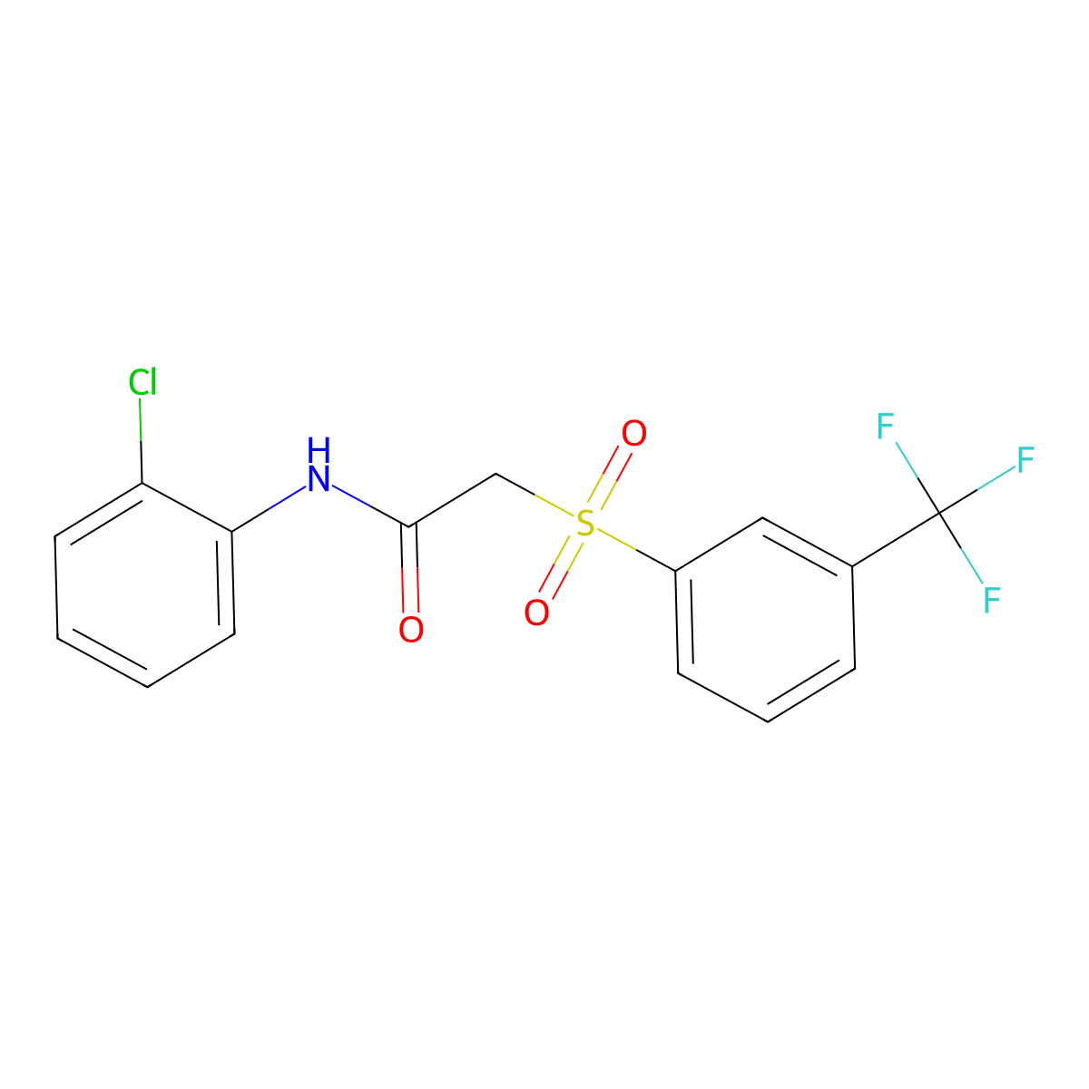 N-(2-chlorophenyl)-2-{[3-(trifluoromethyl)phenyl]sulfonyl}acetamide molecular structure, CAS 339107-39-0
