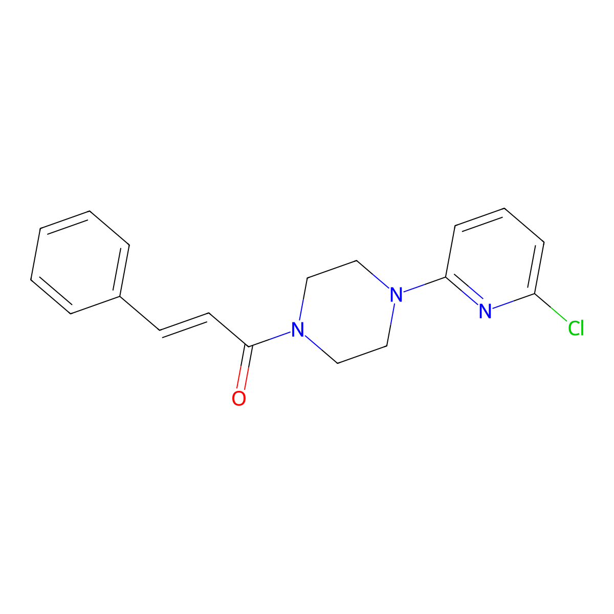 1-[4-(6-Chloropyridin-2-yl)piperazin-1-yl]-3-phenylprop-2-en-1-one molecular structure, CAS 339107-40-3