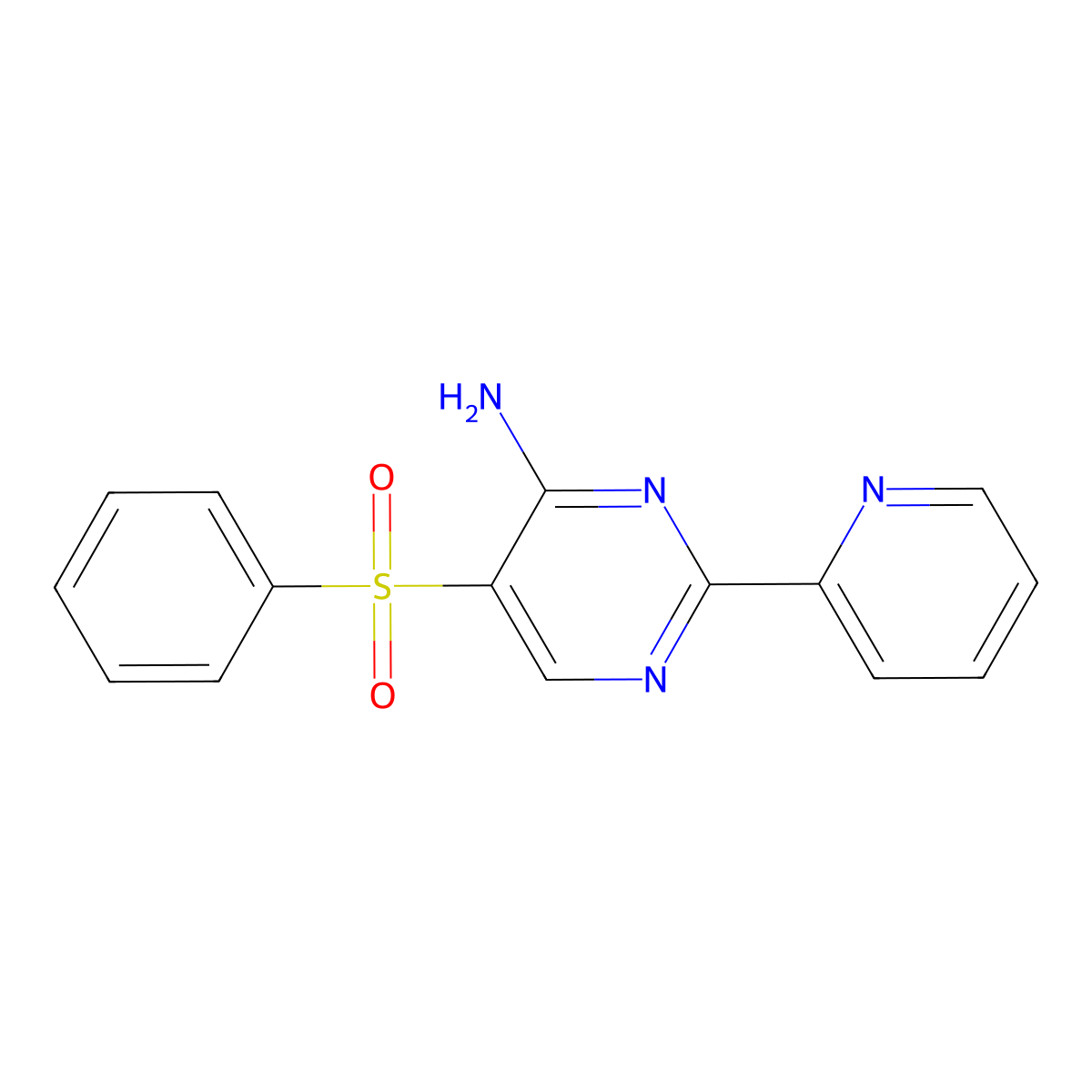 5-(Phenylsulfonyl)-2-(2-pyridinyl)-4-pyrimidinamine molecular structure, CAS 339107-42-5