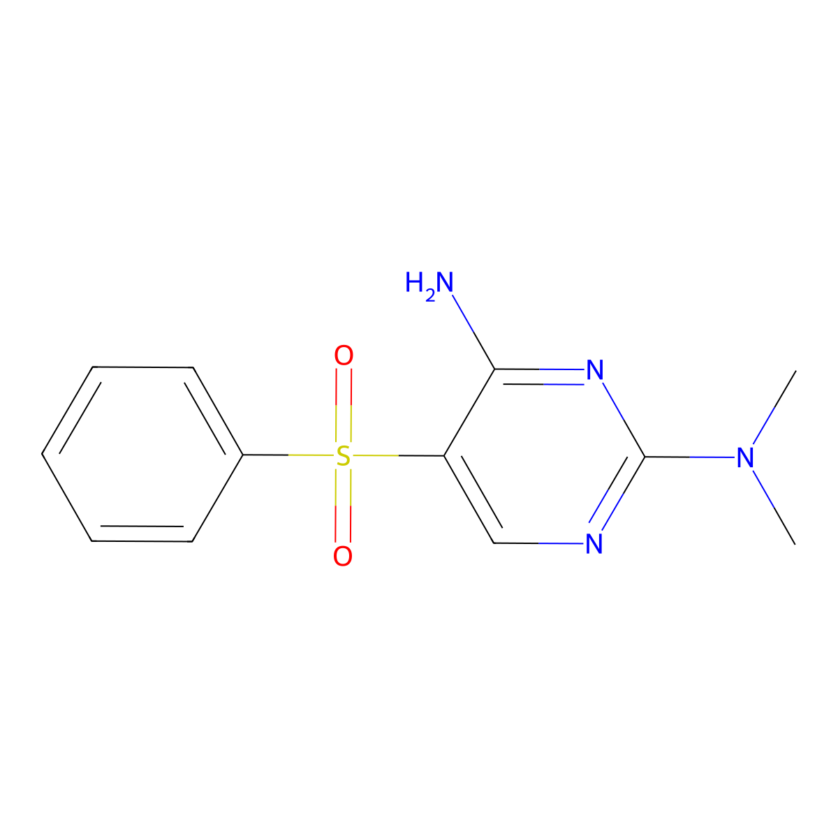 N~2~,N~2~-dimethyl-5-(phenylsulfonyl)-2,4-pyrimidinediamine molecular structure, CAS 339107-47-0