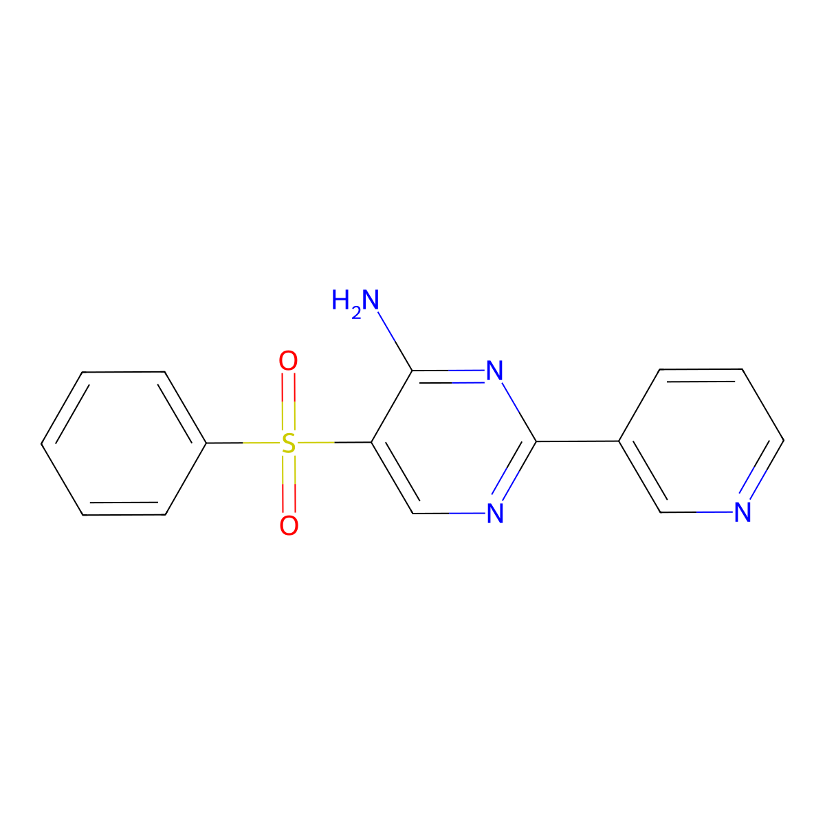 5-(Phenylsulfonyl)-2-(3-pyridinyl)-4-pyrimidinamine molecular structure, CAS 339107-51-6