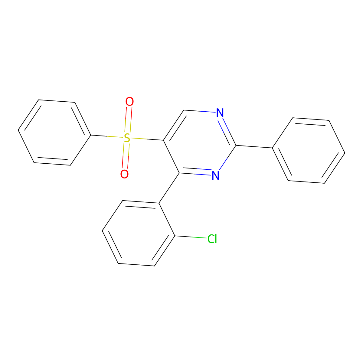 5-(Benzenesulfonyl)-4-(2-chlorophenyl)-2-phenylpyrimidine molecular structure, CAS 339107-55-0