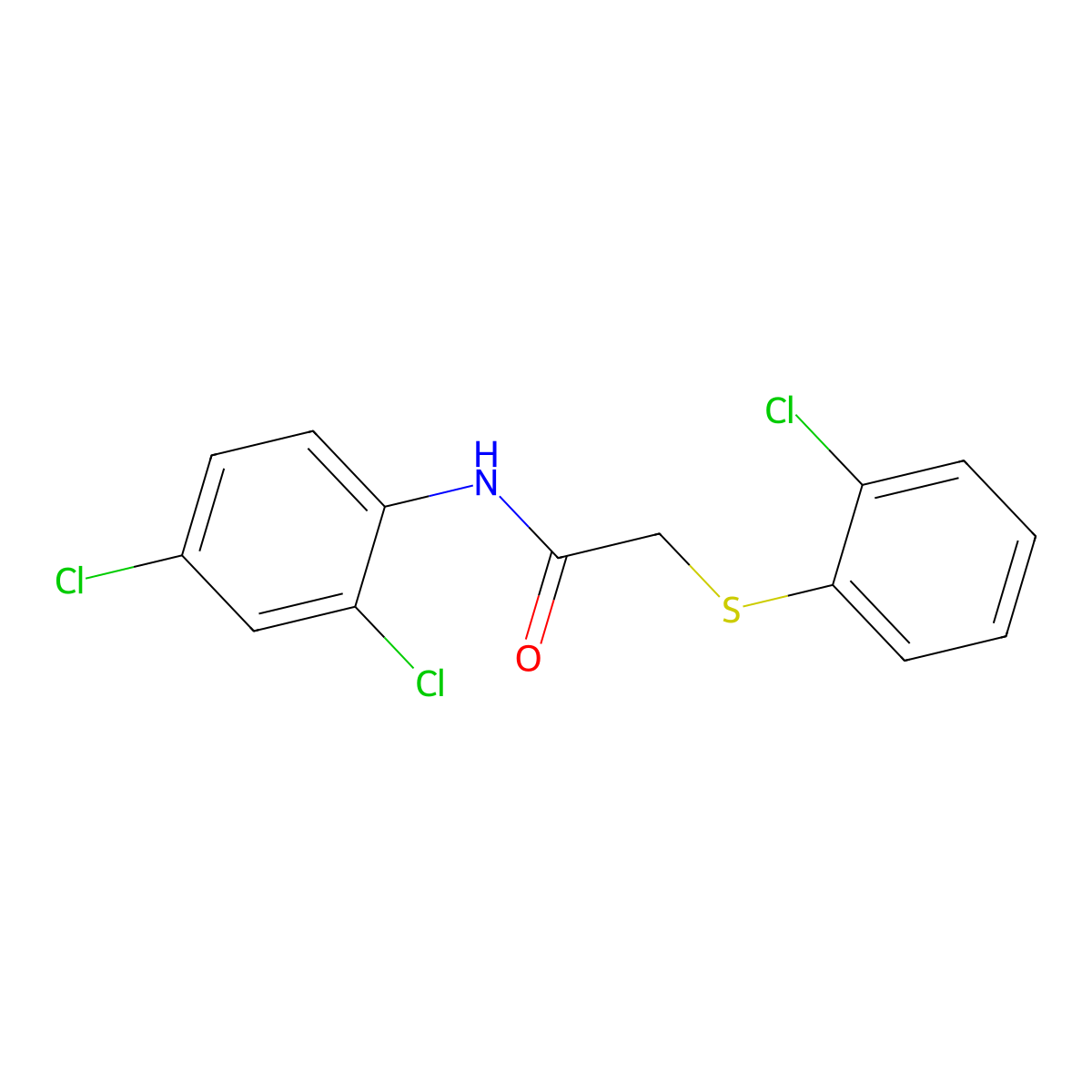 2-[(2-chlorophenyl)sulfanyl]-N-(2,4-dichlorophenyl)acetamide molecular structure, CAS 339107-58-3