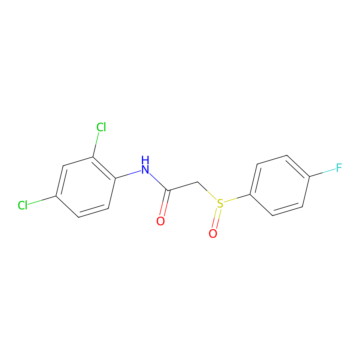 N-(2,4-dichlorophenyl)-2-[(4-fluorophenyl)sulfinyl]acetamide molecular structure, CAS 339107-62-9