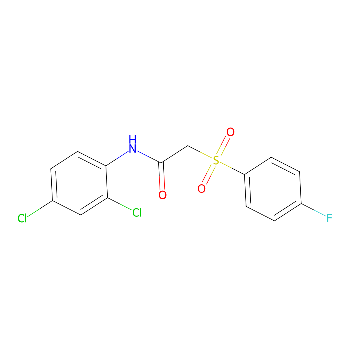 N-(2,4-dichlorophenyl)-2-[(4-fluorophenyl)sulfonyl]acetamide molecular structure, CAS 339107-64-1