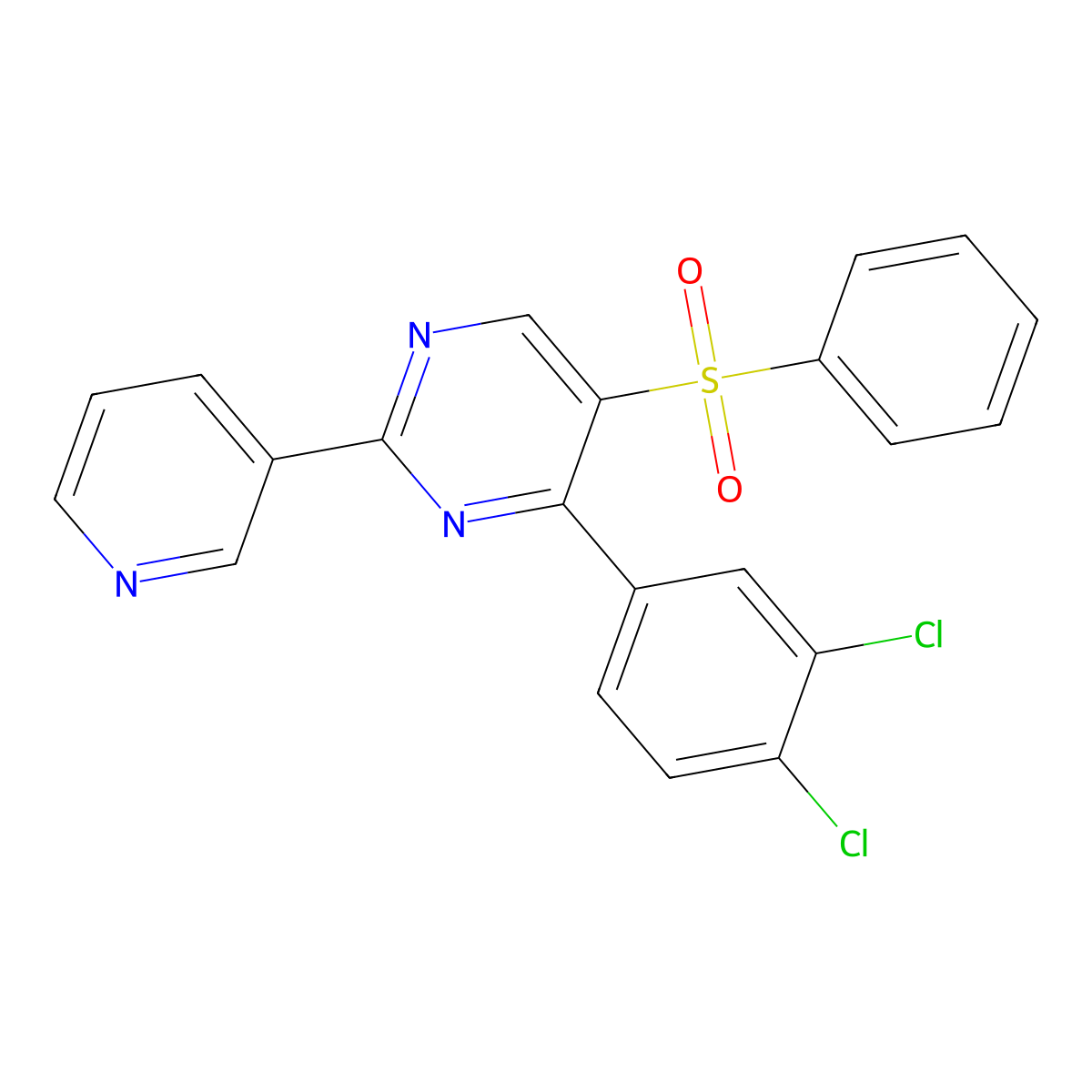 4-(3,4-Dichlorophenyl)-5-(phenylsulfonyl)-2-(3-pyridinyl)pyrimidine molecular structure, CAS 339107-68-5